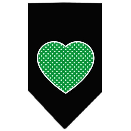 UNCONDITIONAL LOVE Green Swiss Dot Heart Screen Print Bandana Black Small UN786068